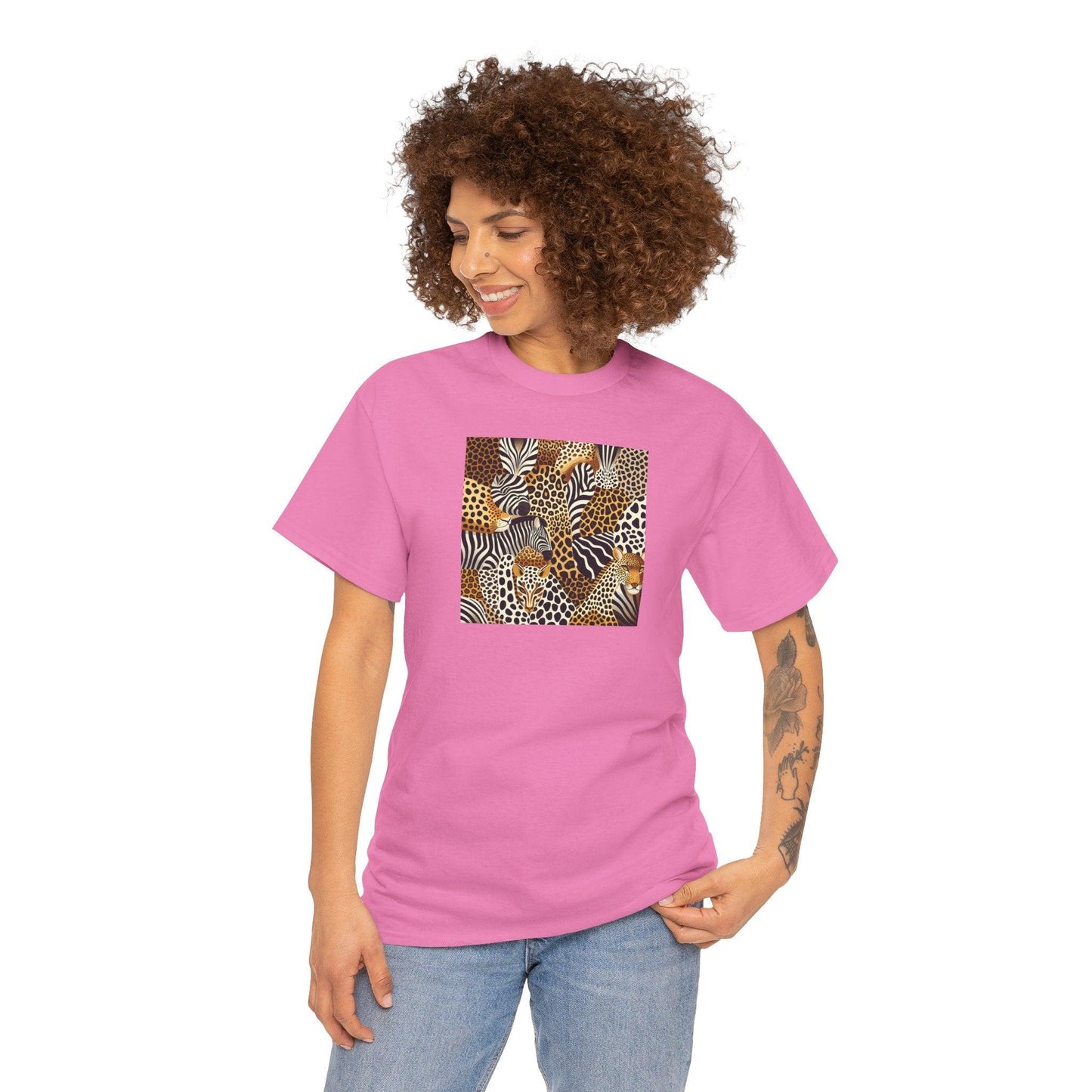 Unisex Animal Print Safari Heavy Cotton T-shirt