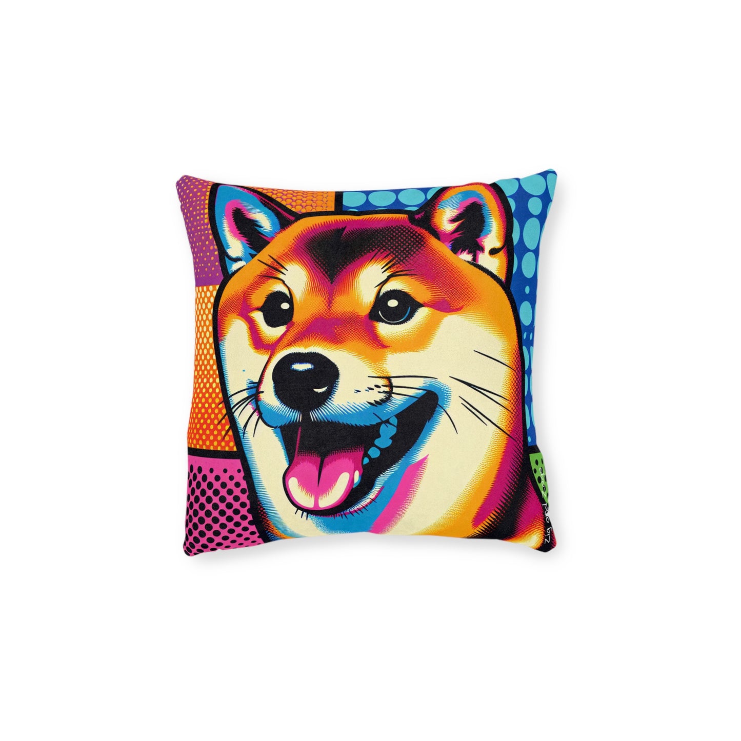Shiba Dog Pop Art Square Cushion
