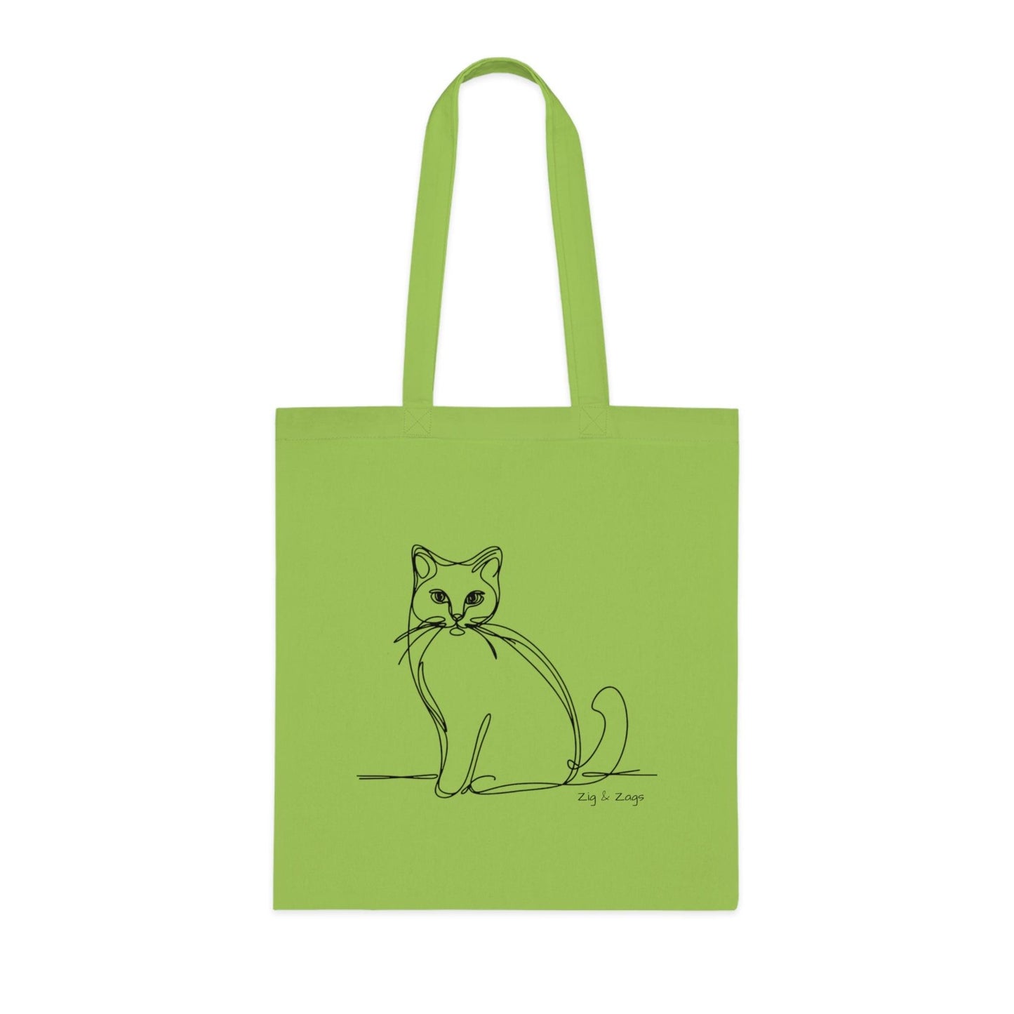 Line Art Cat Design Cotton Tote Bag