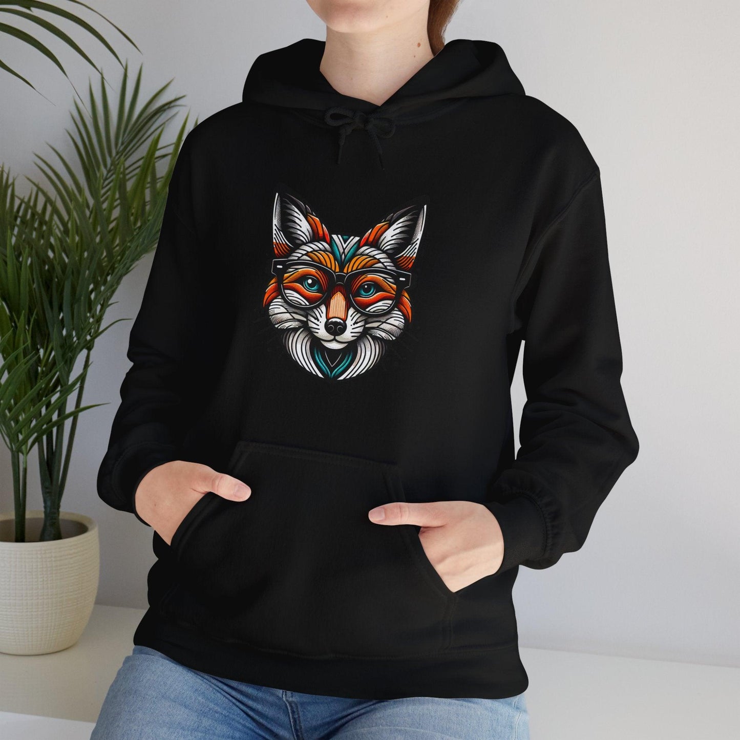Pop Art Fox Printed Hoodie