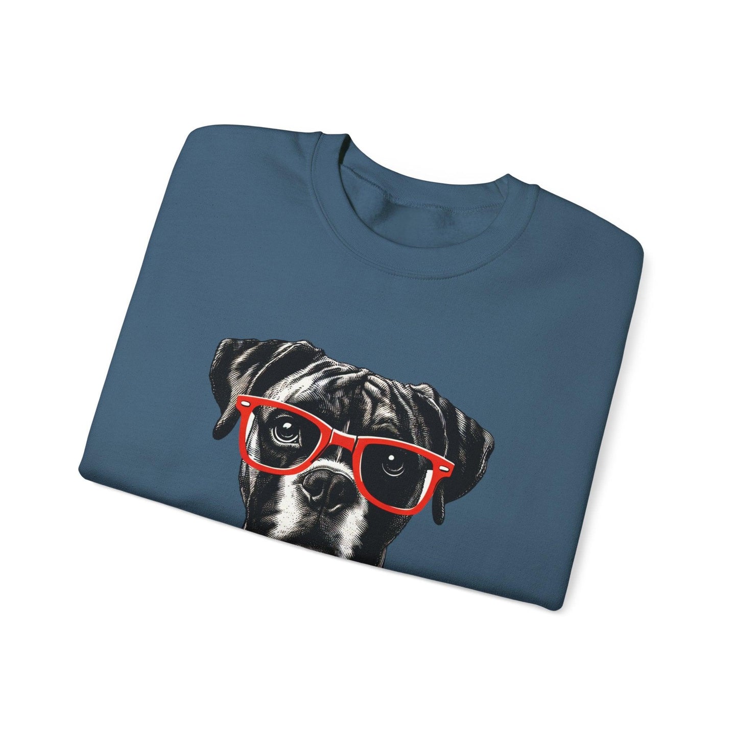 Hipster Boxer Dog Unisex Sweatshirt