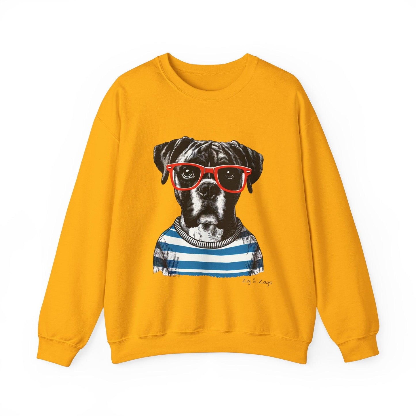 Hipster Boxer Dog Unisex Sweatshirt