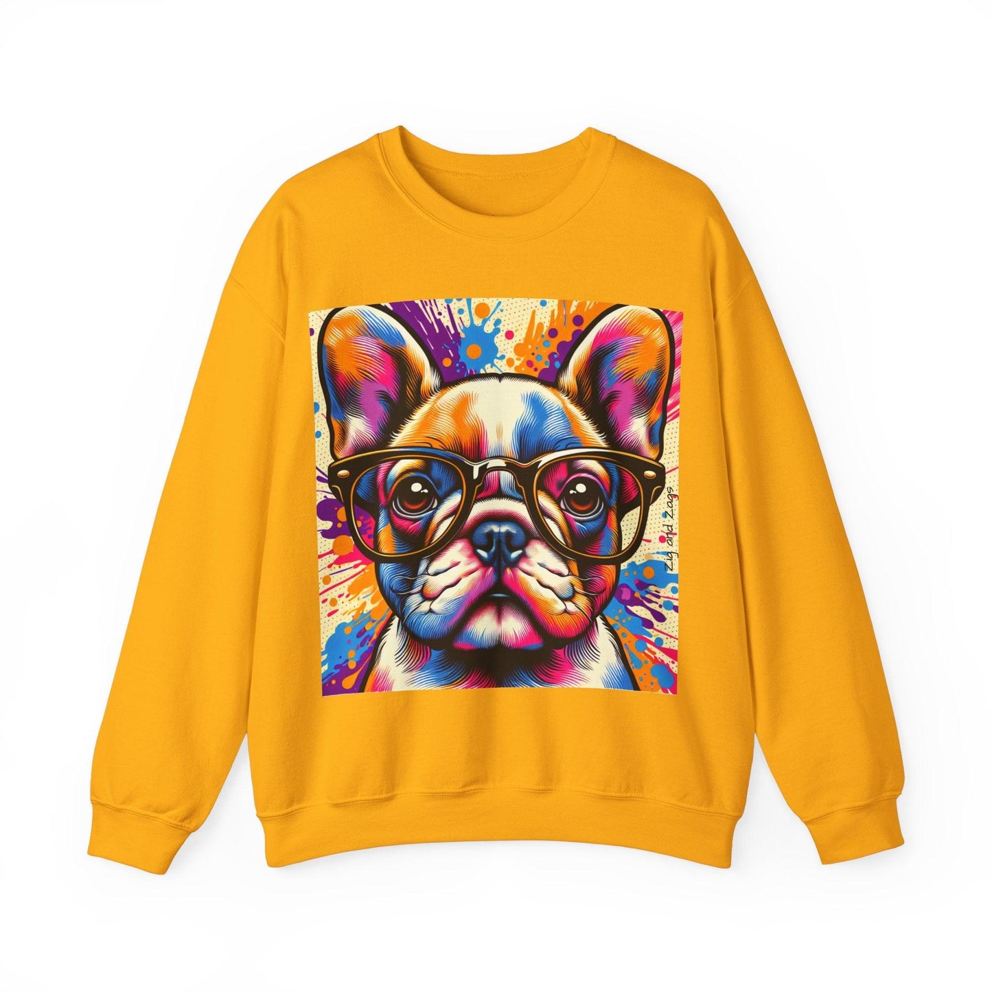 French Bulldog wearing Glasses Pop Art Unisex Sweatshirt