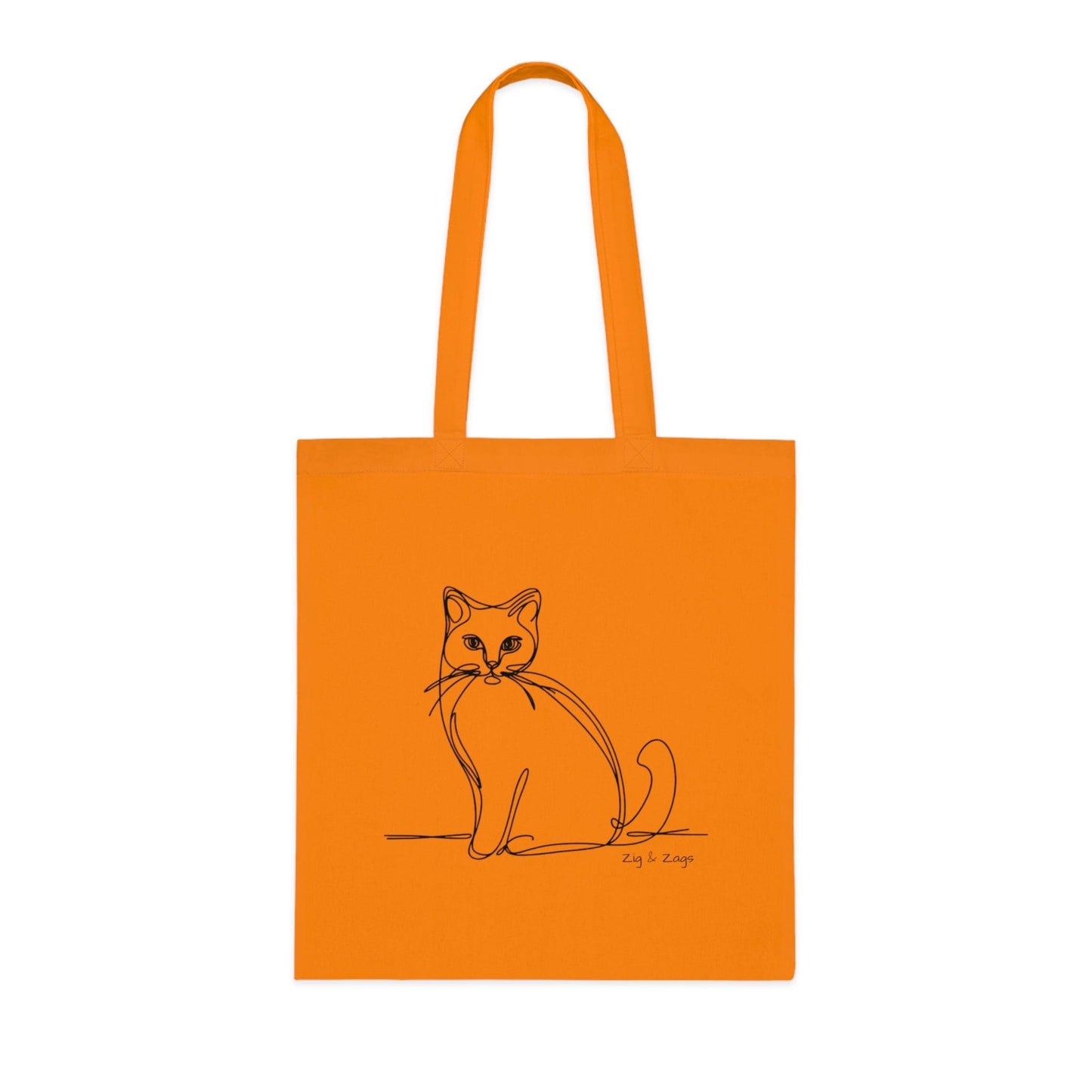 Line Art Cat Design Cotton Tote Bag