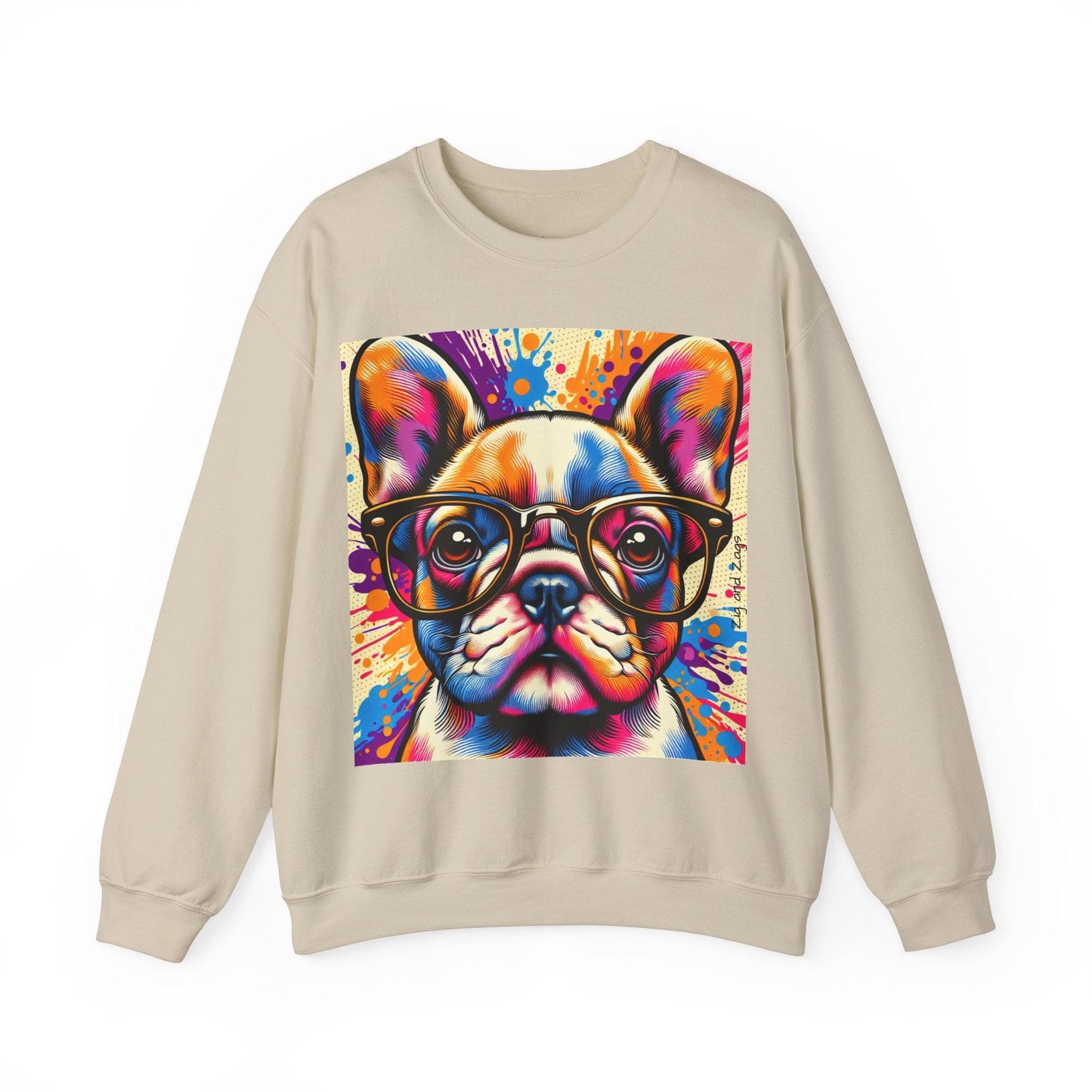 French Bulldog wearing Glasses Pop Art Unisex Sweatshirt