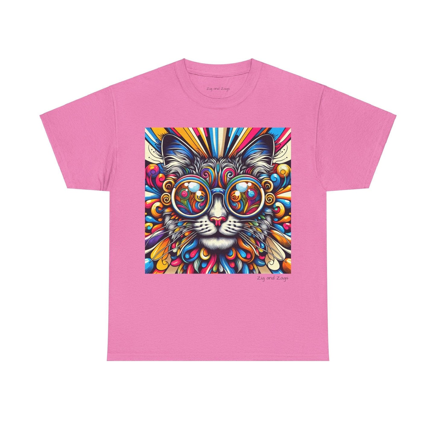 Cool Cat Pop Art Print Heavy Cotton T-shirt
