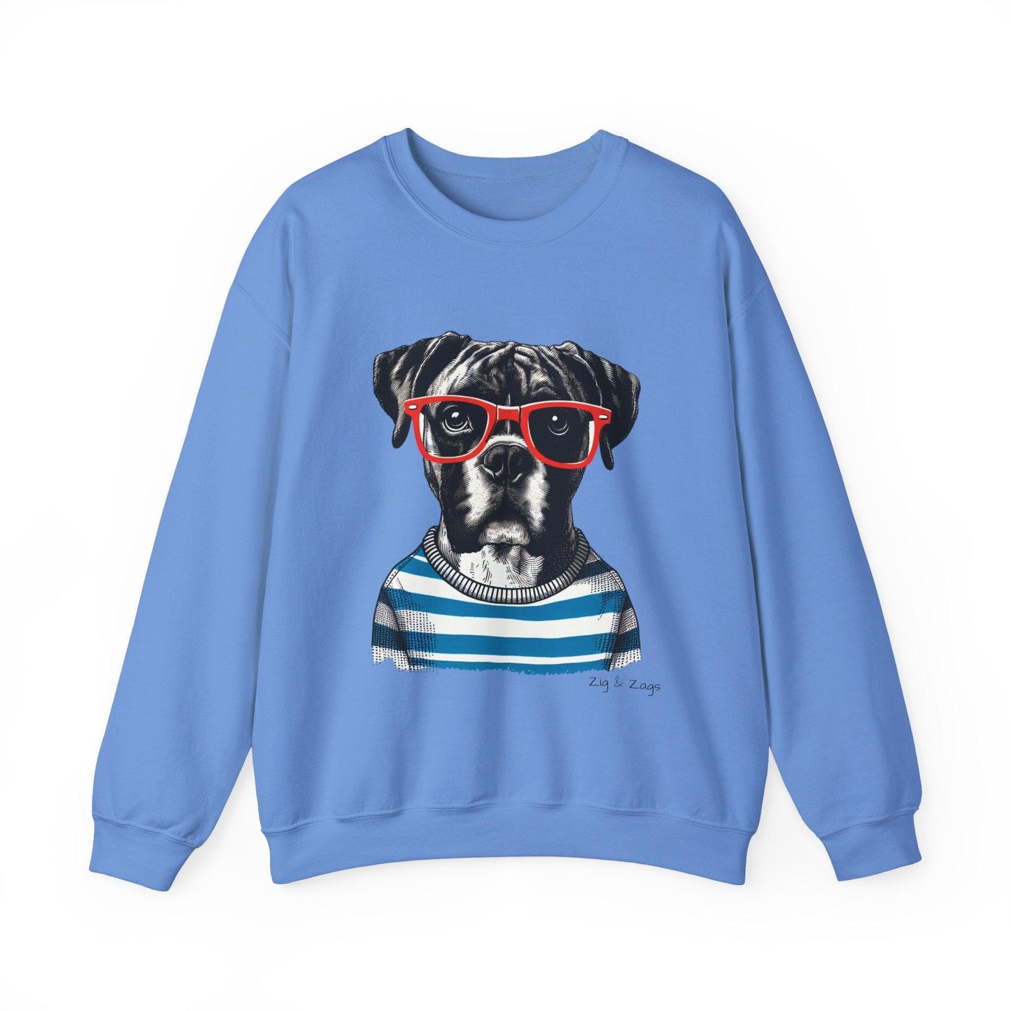 Hipster Boxer Dog Unisex Sweatshirt