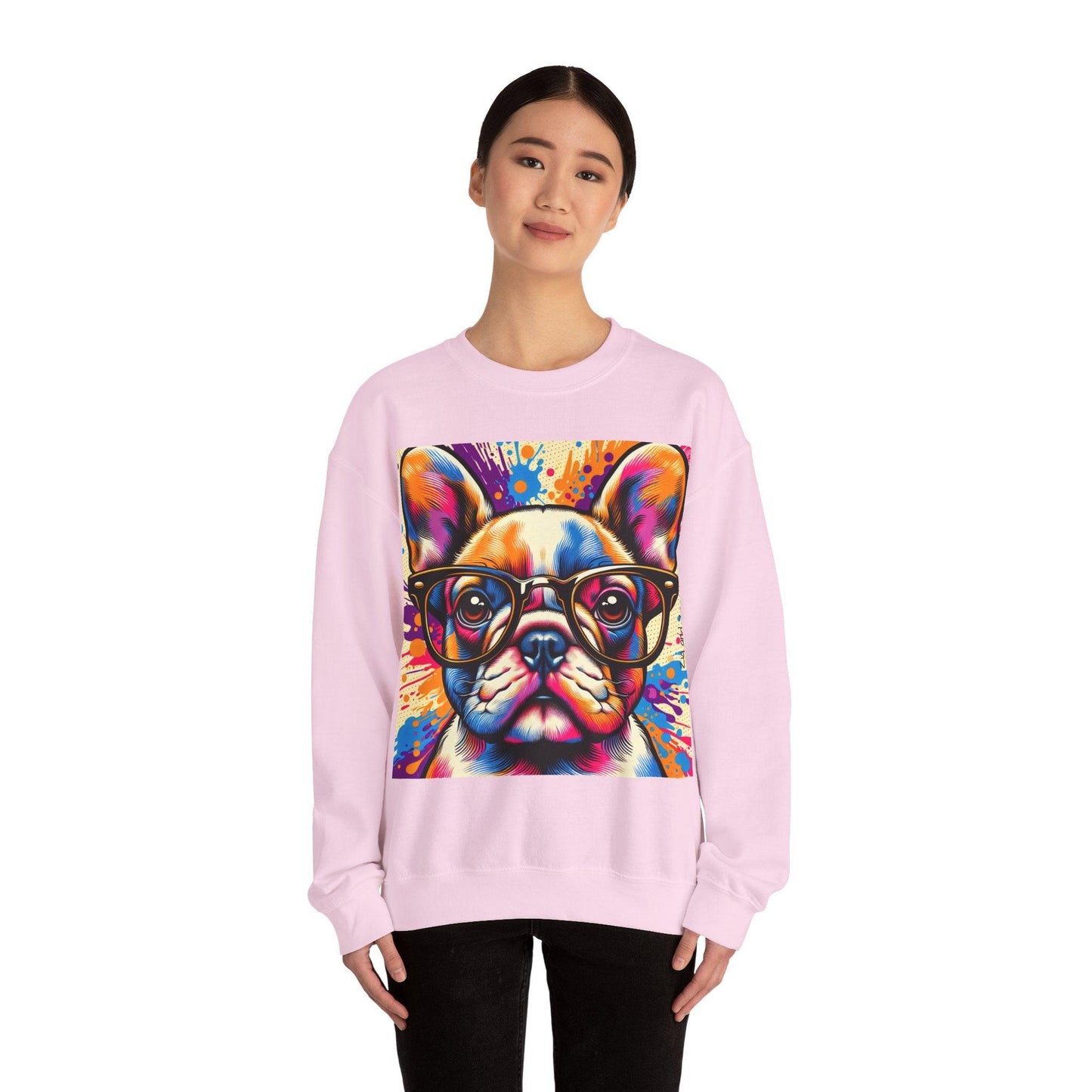 French Bulldog wearing Glasses Pop Art Unisex Sweatshirt