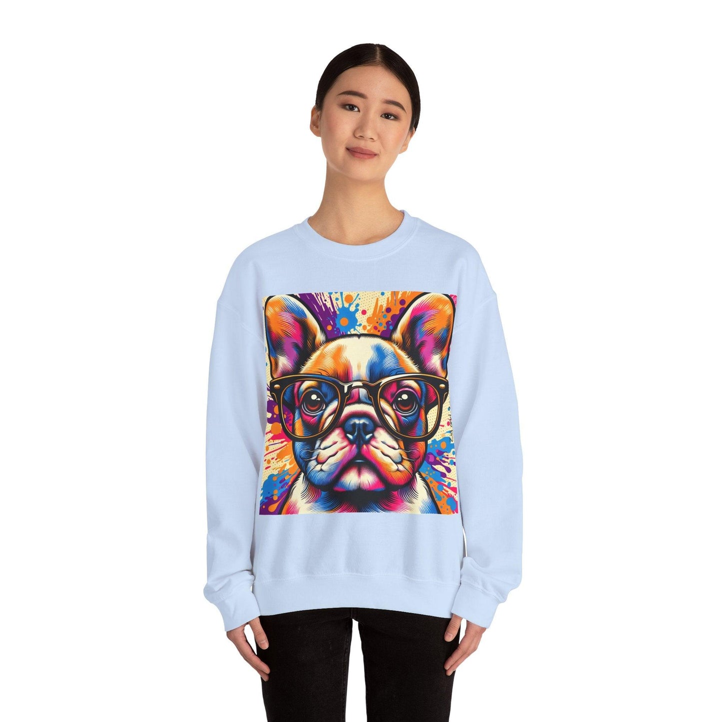 French Bulldog wearing Glasses Pop Art Unisex Sweatshirt