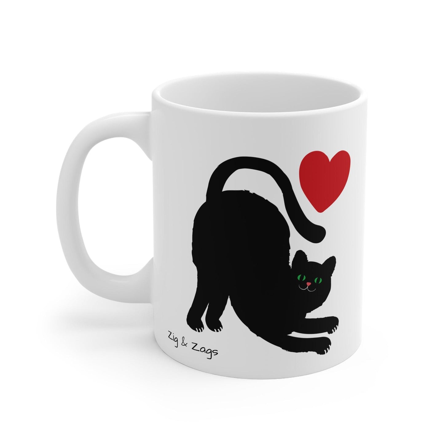 Black Cat Print Ceramic Mug