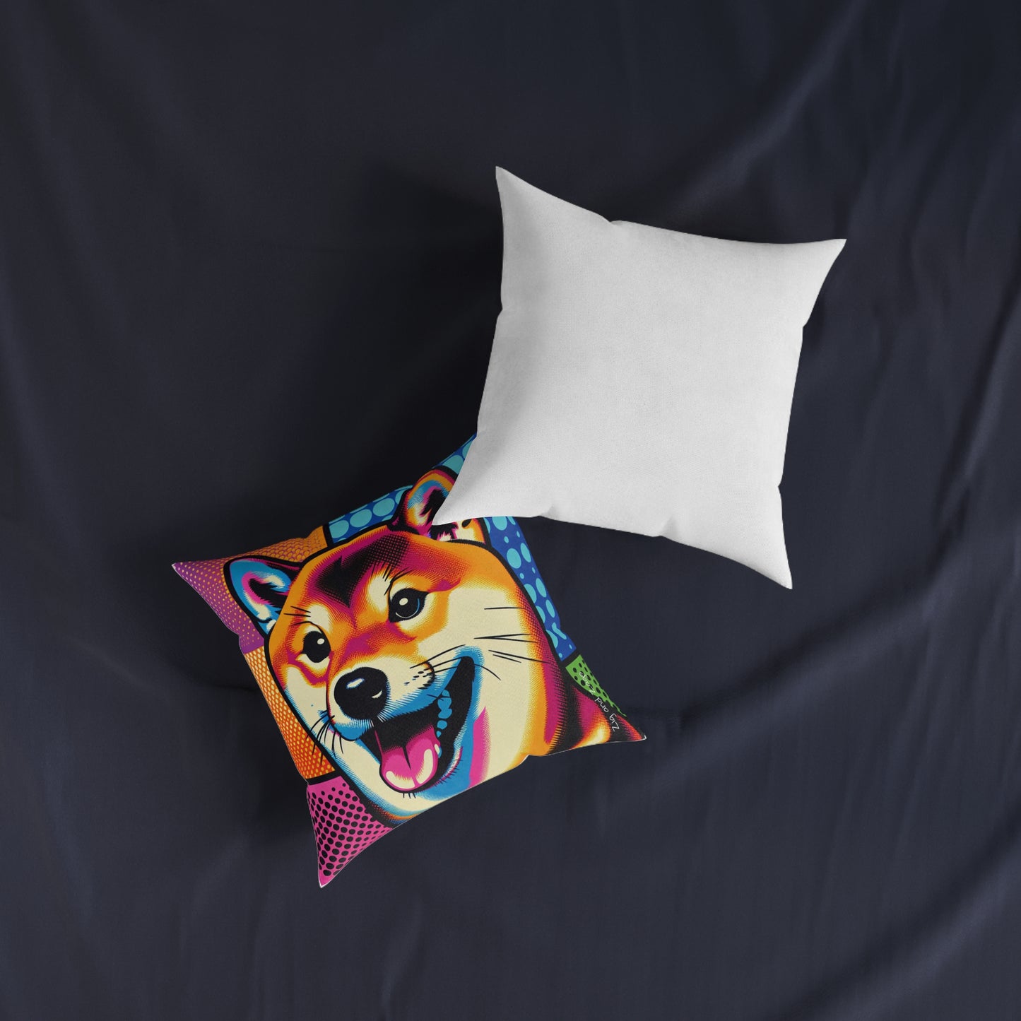 Shiba Dog Pop Art Square Cushion