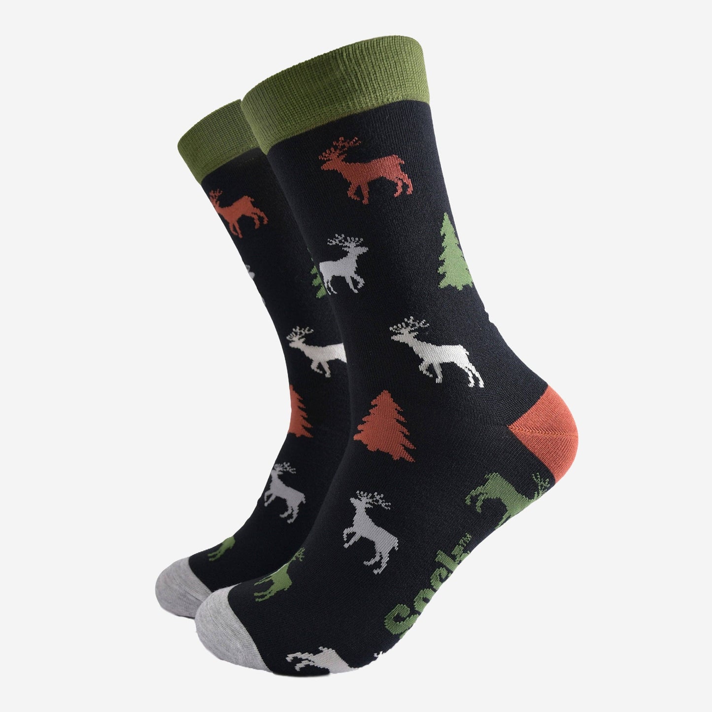 Men's Stag Print Bamboo Socks