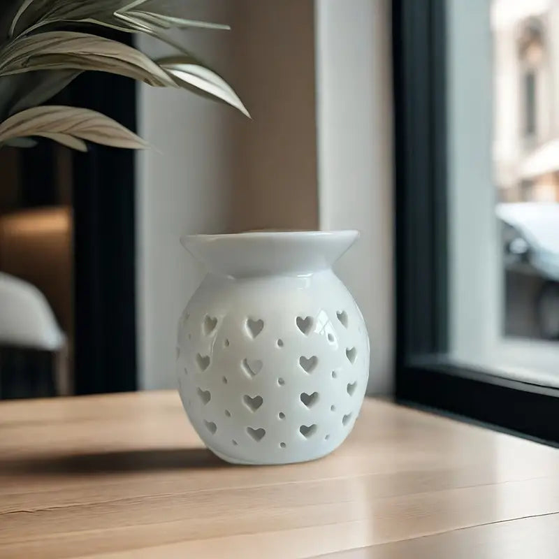 Hearts Ceramic Wax Warmer & Essential Oil Diffuser