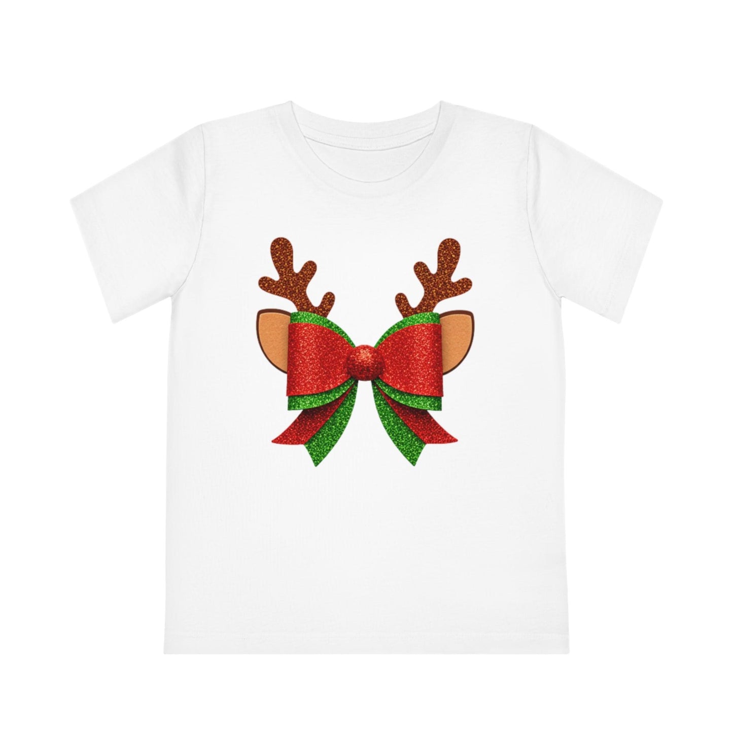 Christmas Bow Reindeer Kids T-Shirt