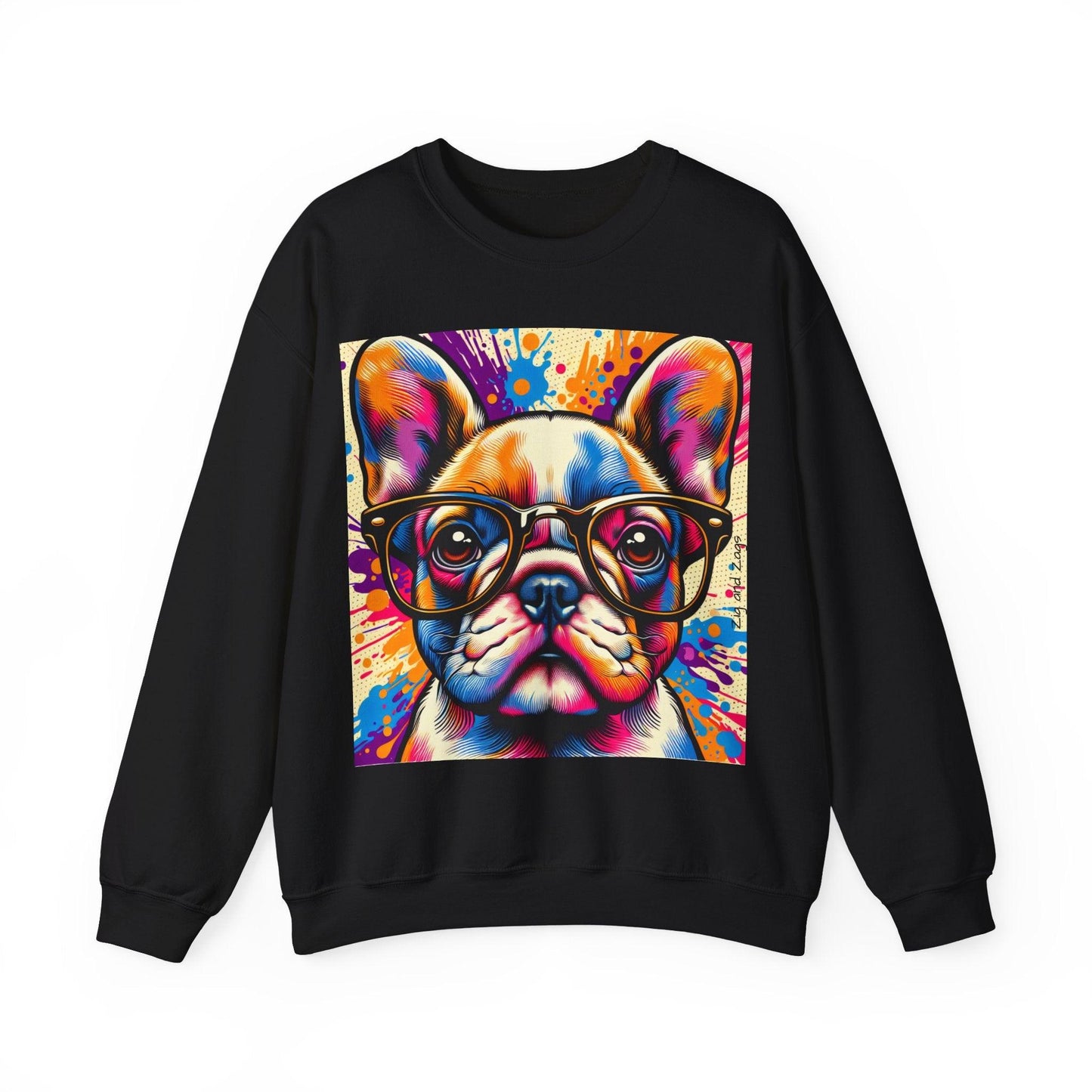 French Bulldog wearing Glasses Pop Art Unisex Sweatshirt