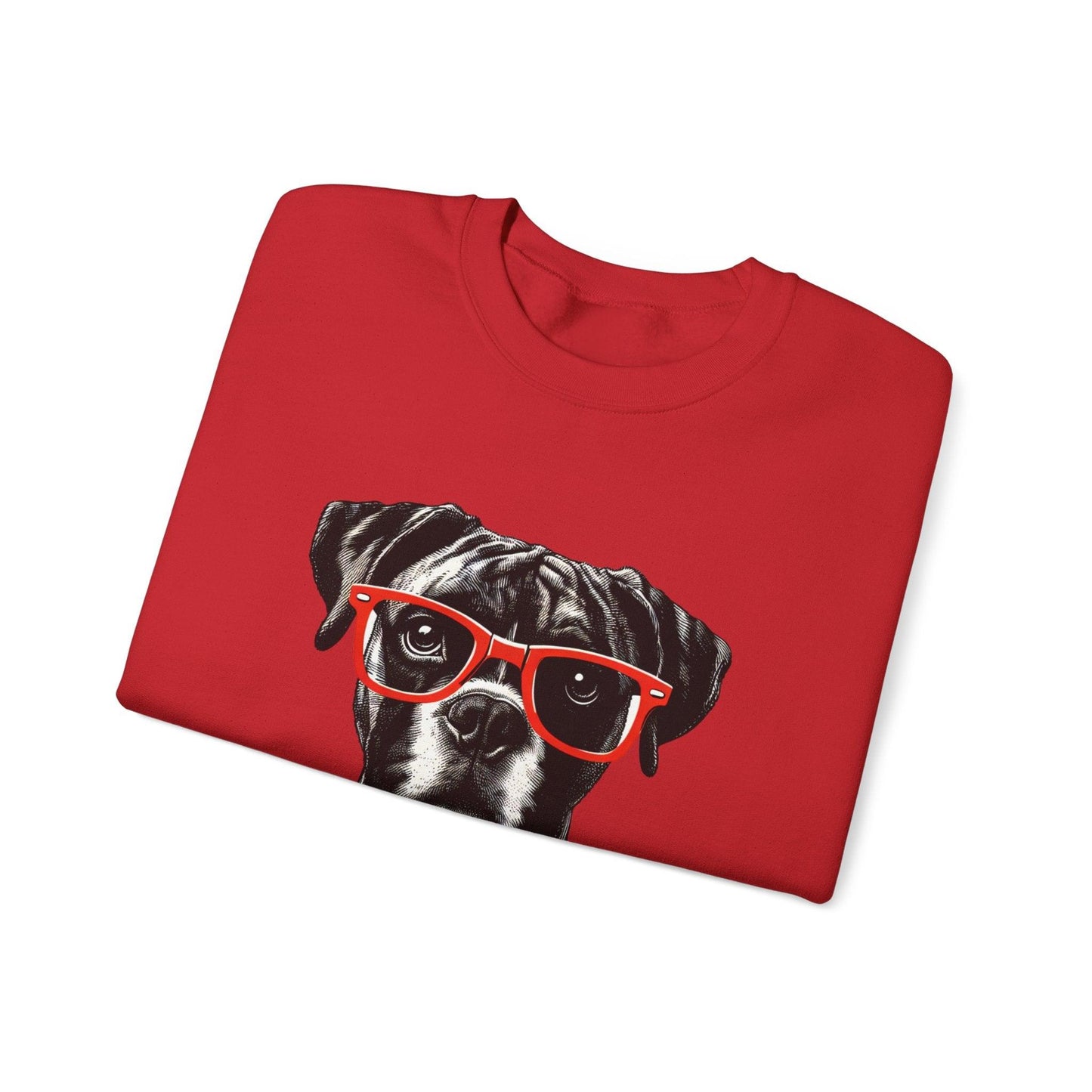 Hipster Boxer Dog Unisex Sweatshirt