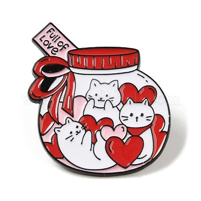 Full of Love Enamel Cat Pin