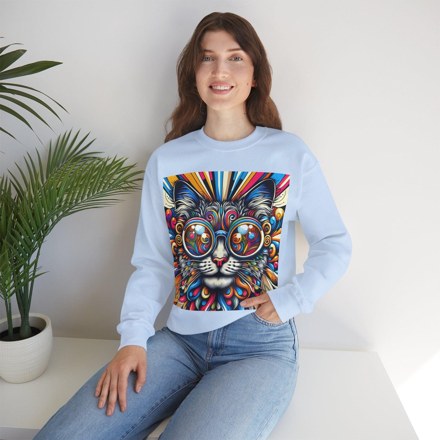 Cool Cat Pop Art Print Unisex Sweatshirt
