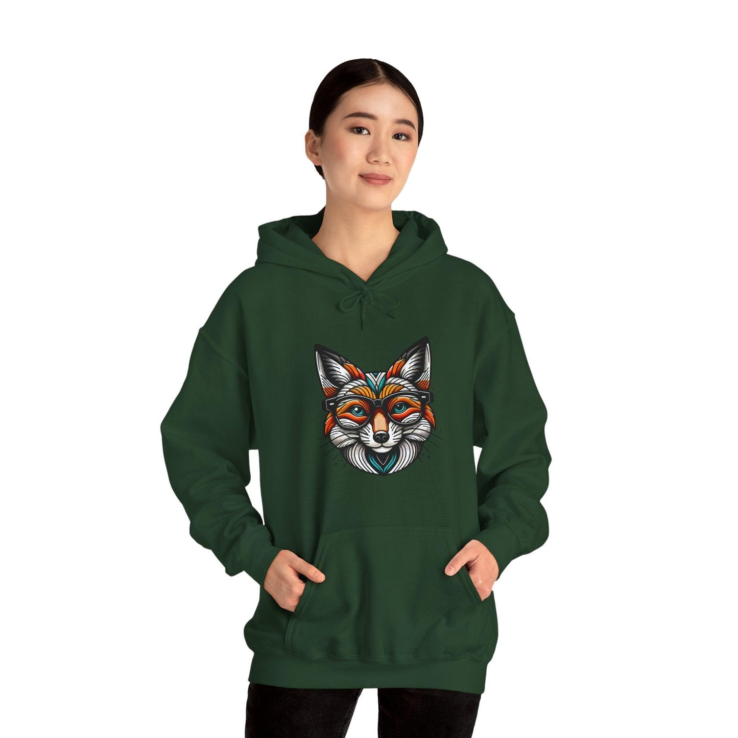 Pop Art Fox Printed Hoodie