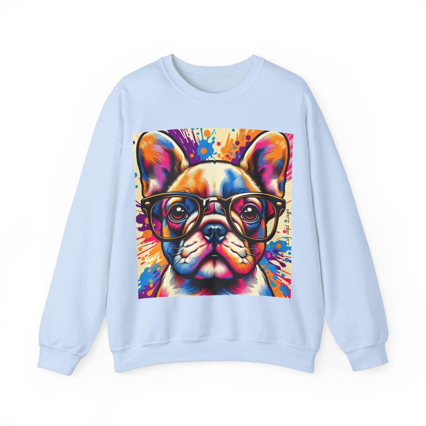 French Bulldog wearing Glasses Pop Art Unisex Sweatshirt