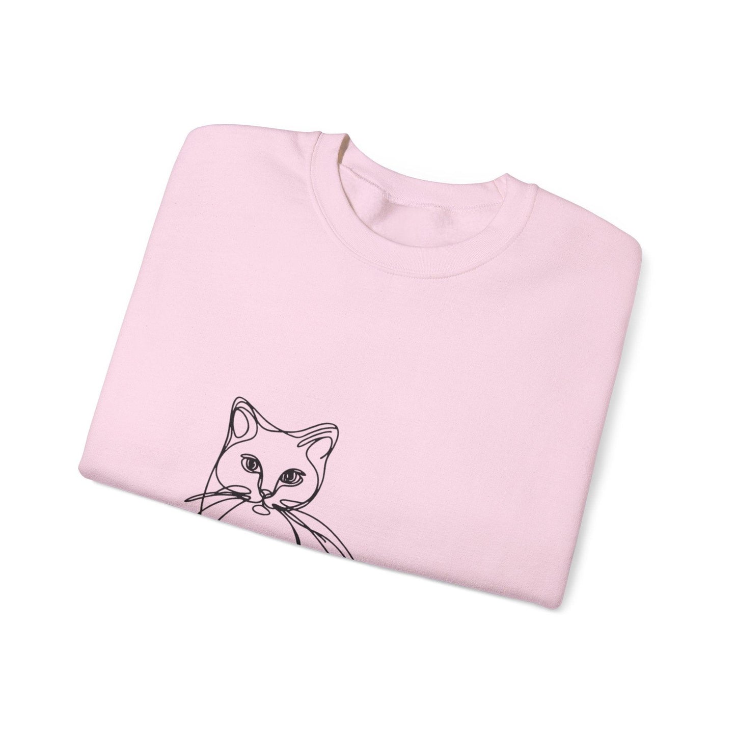 Line Art Cat Drawing Print Unisex Sweatshirt