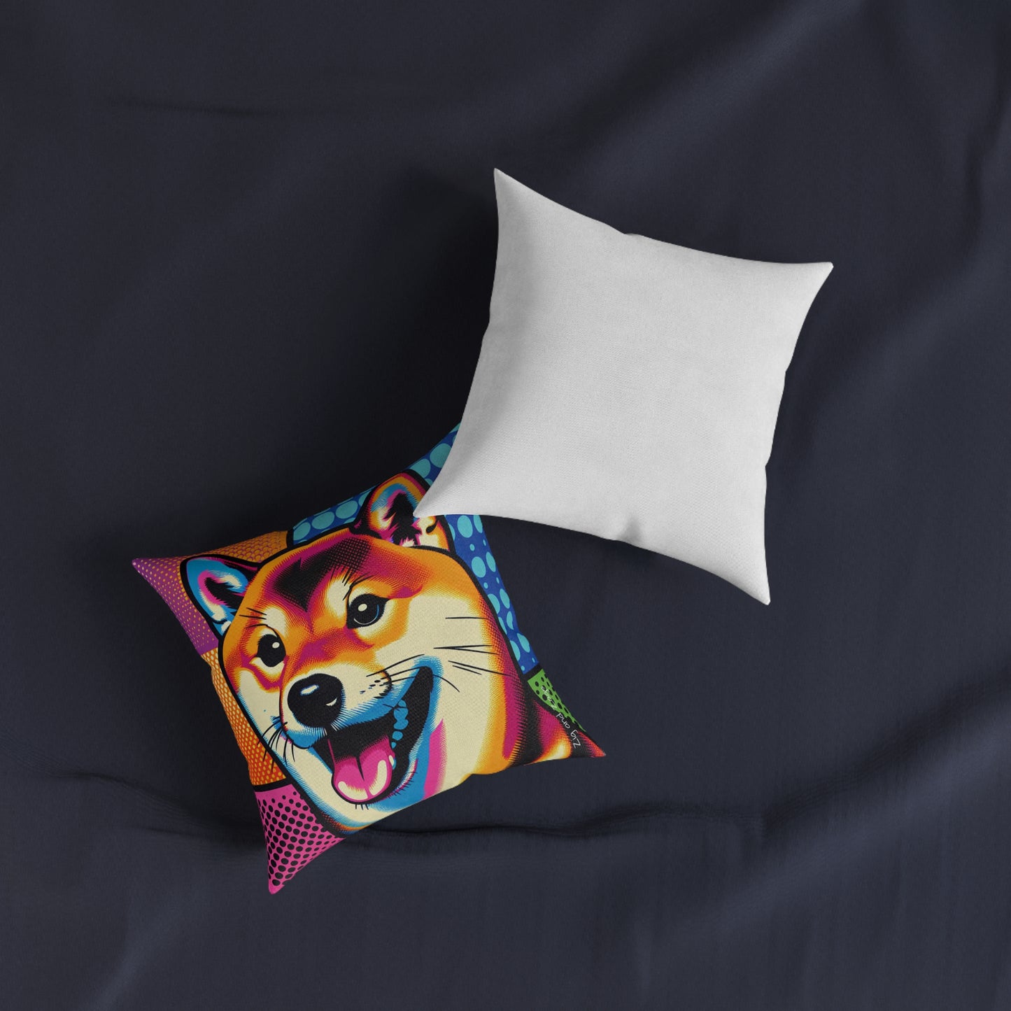 Shiba Dog Pop Art Square Cushion