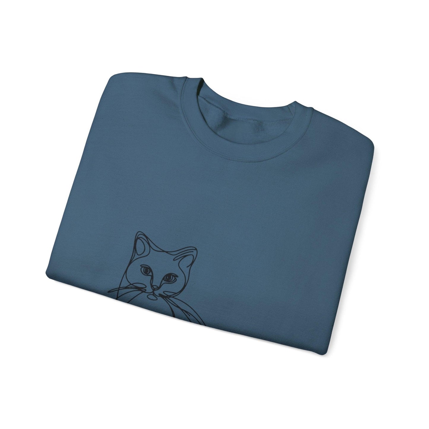 Line Art Cat Drawing Print Unisex Sweatshirt
