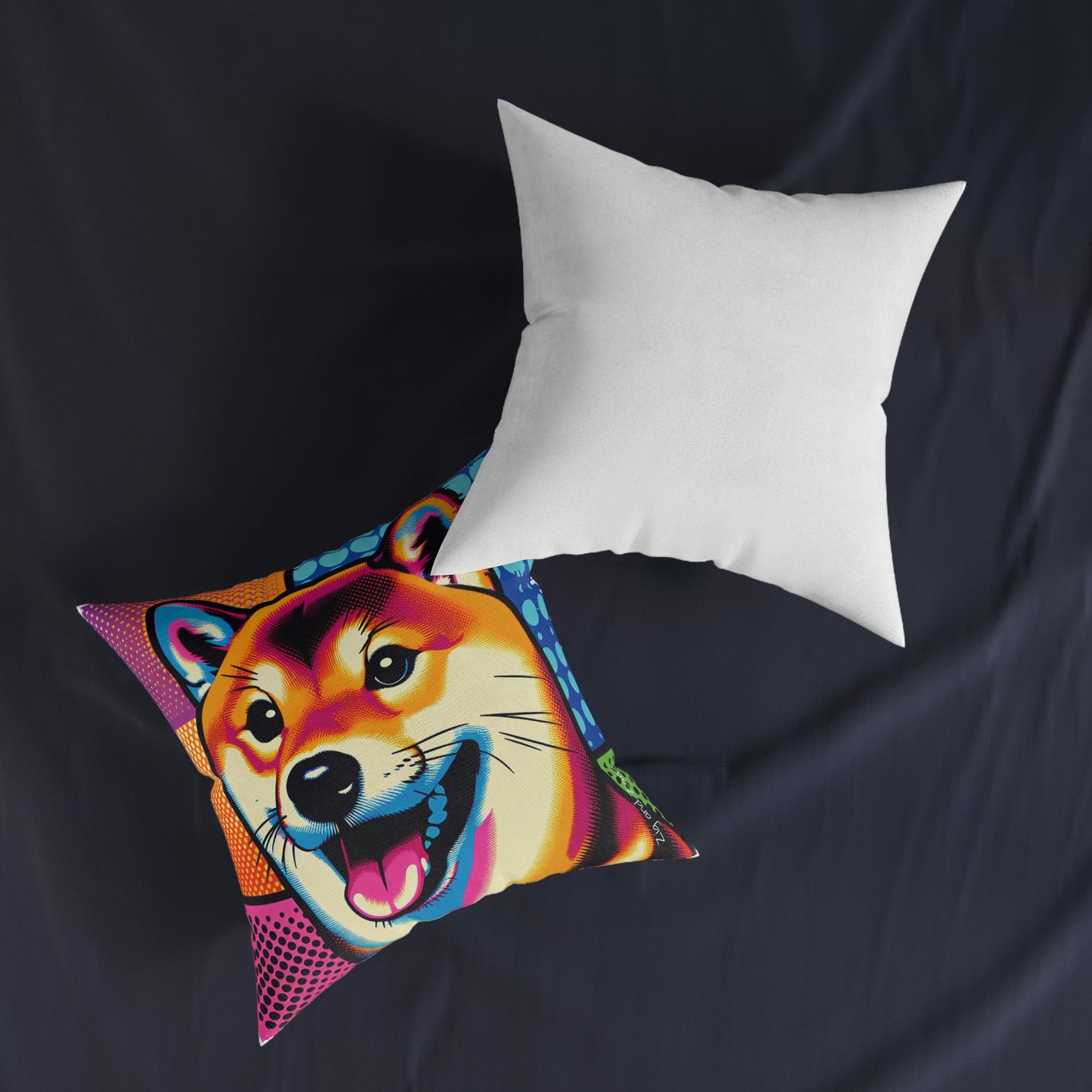 Shiba Dog Pop Art Square Cushion