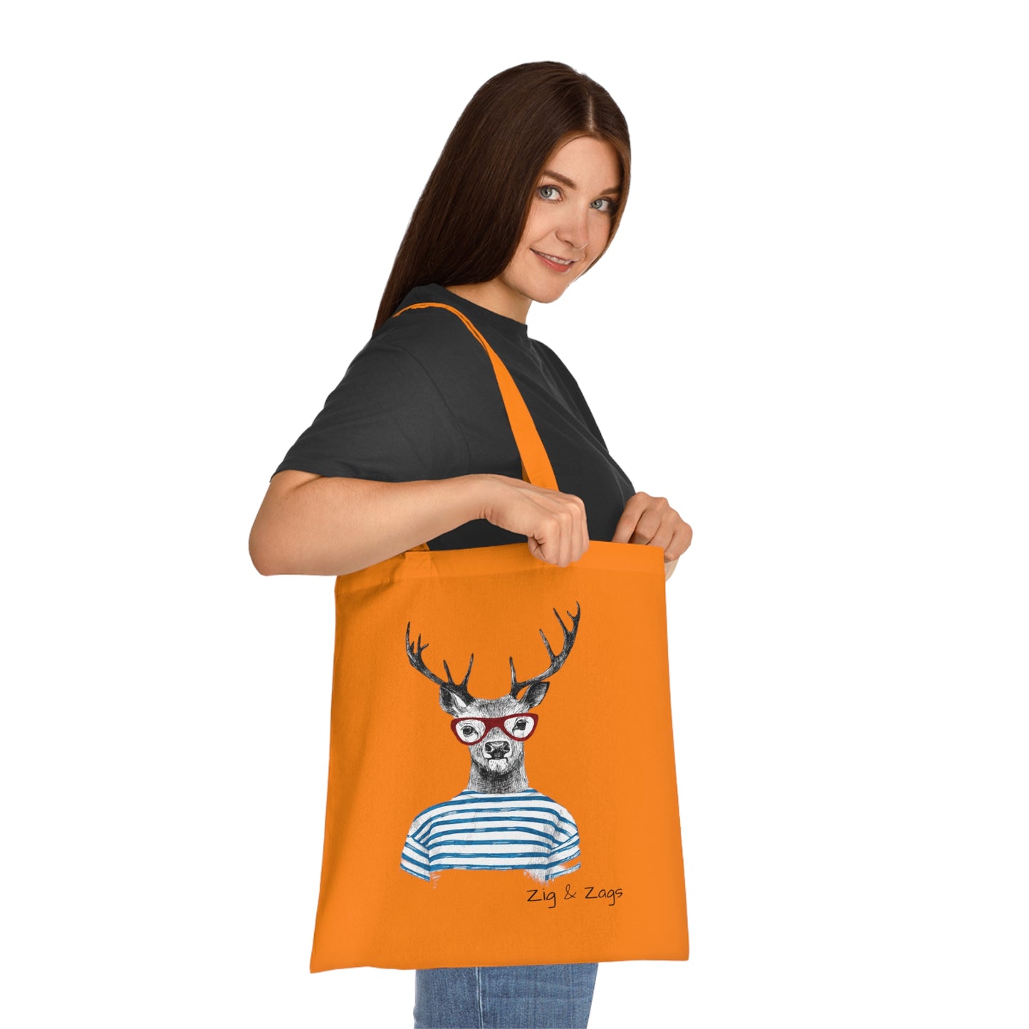 Wild and Free Stag Glasses Drawing Cotton Tote Bag