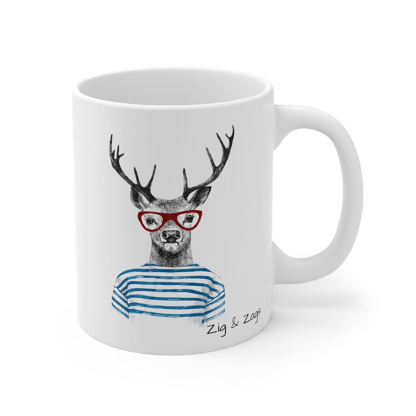 Wild & Free Thinker Stag Print Ceramic Mug