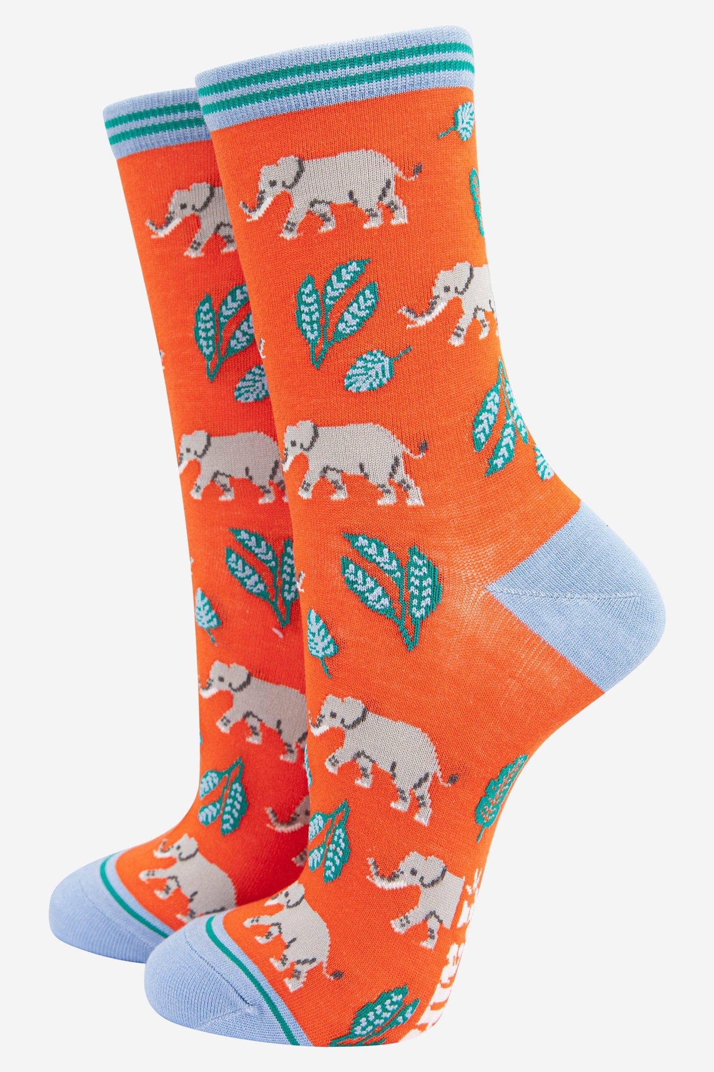 Women's Jungle Animals and Leafs Bamboo Socks Gift Box Set