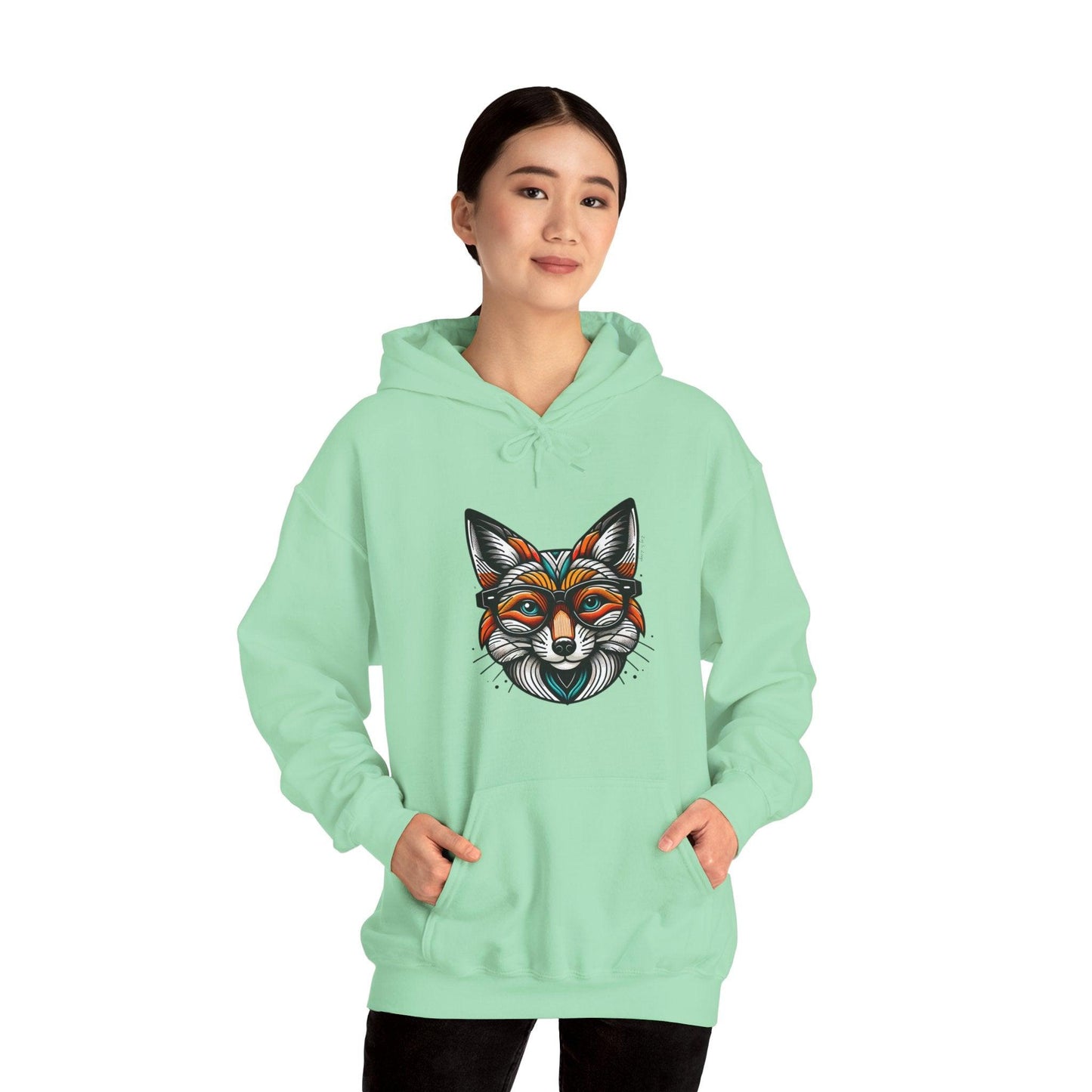 Pop Art Fox Printed Hoodie
