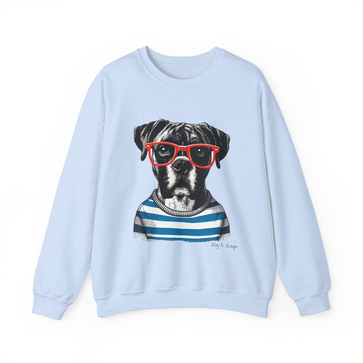 Hipster Boxer Dog Unisex Sweatshirt