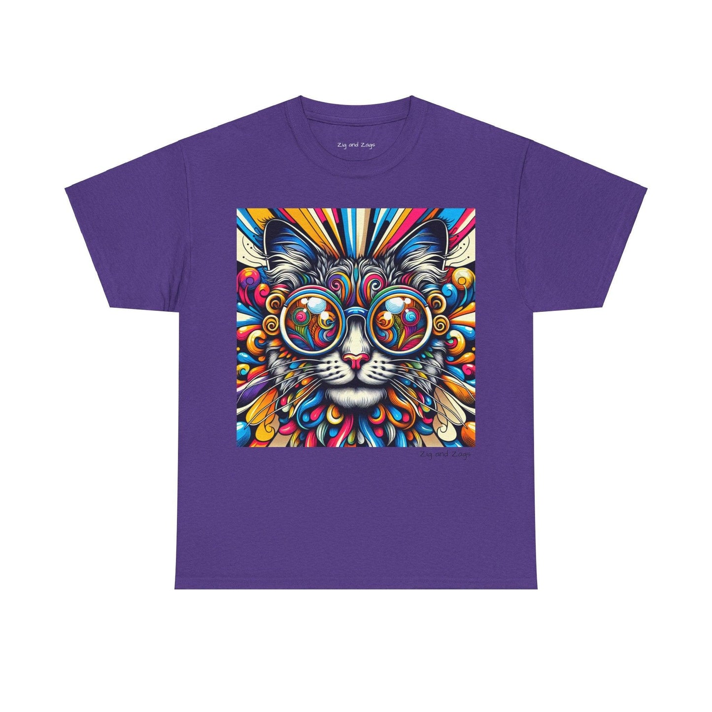 Cool Cat Pop Art Print Heavy Cotton T-shirt