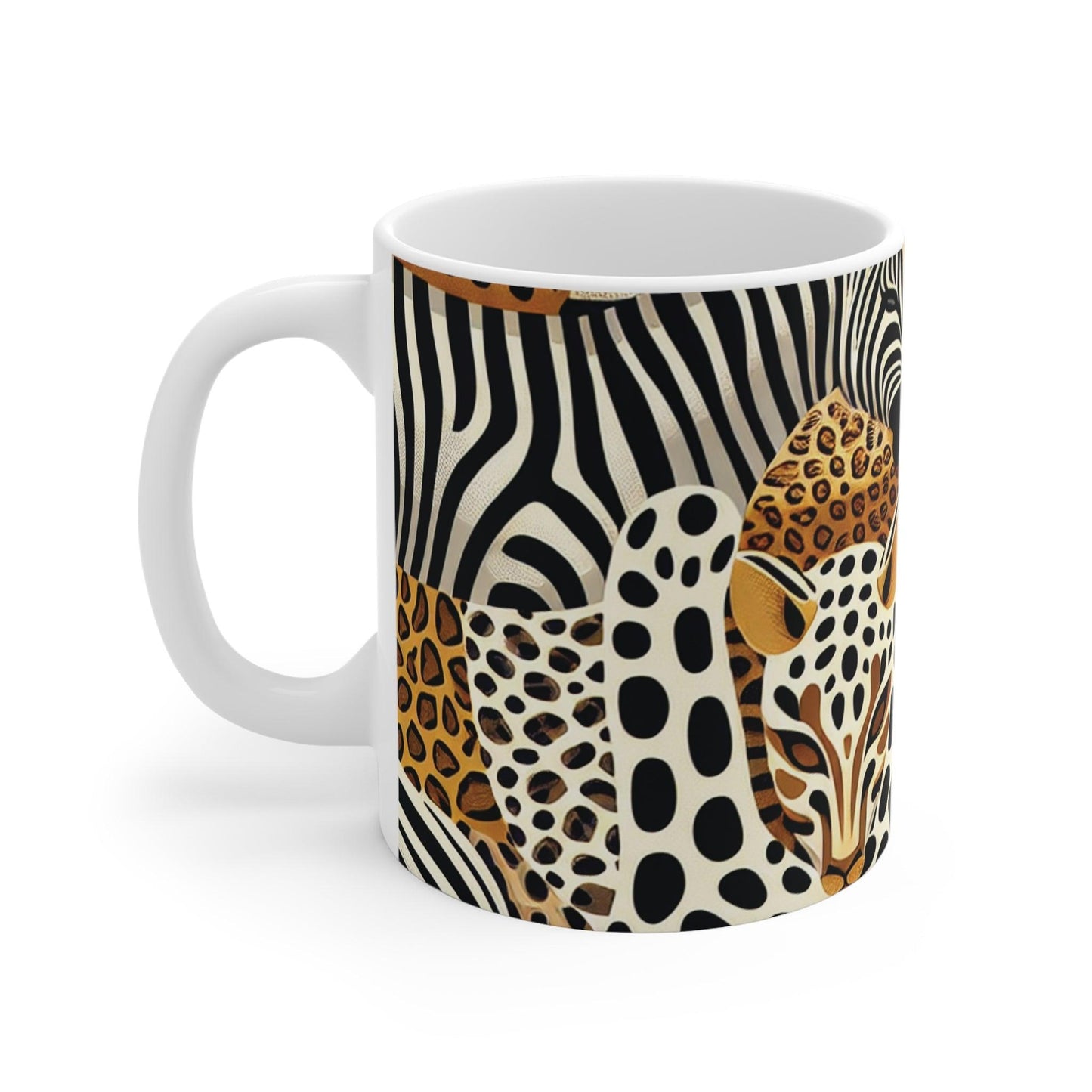 Animal Print White Ceramic Mug