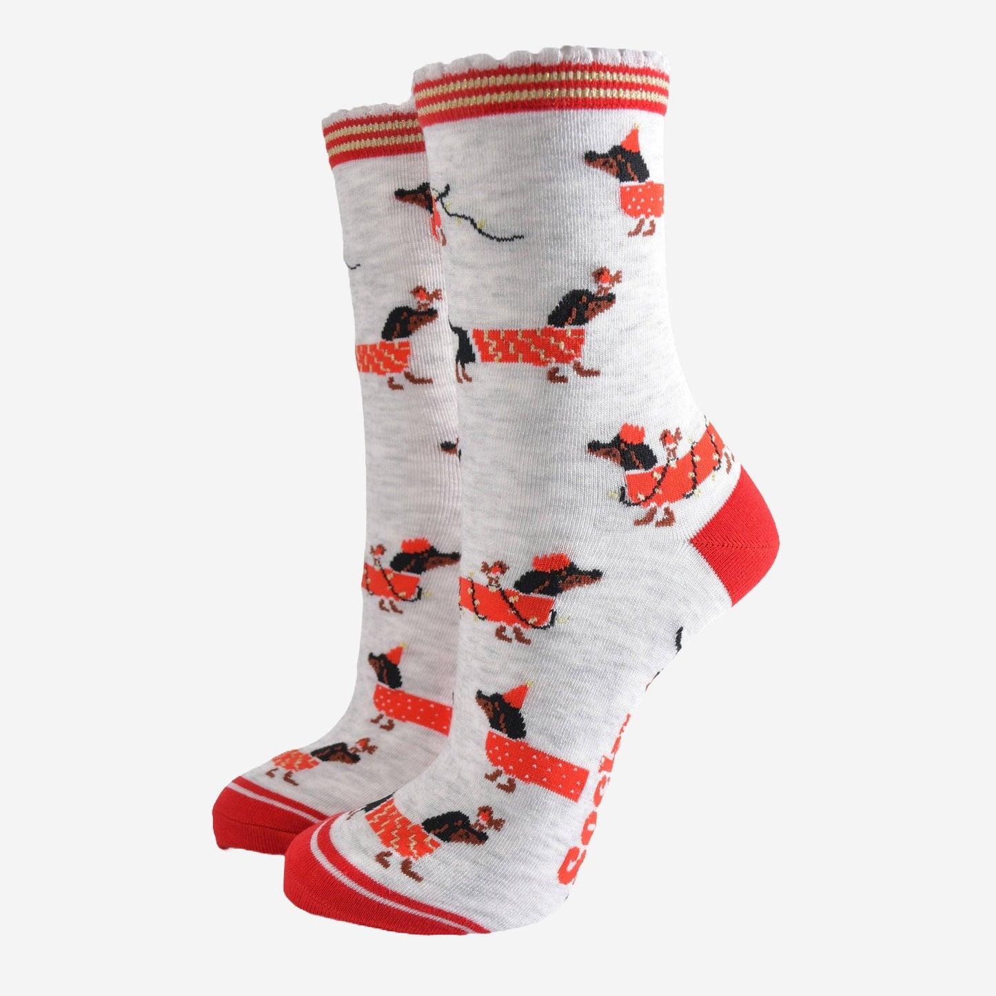 Christmas Dachshund Sausage Dogs Bamboo Socks