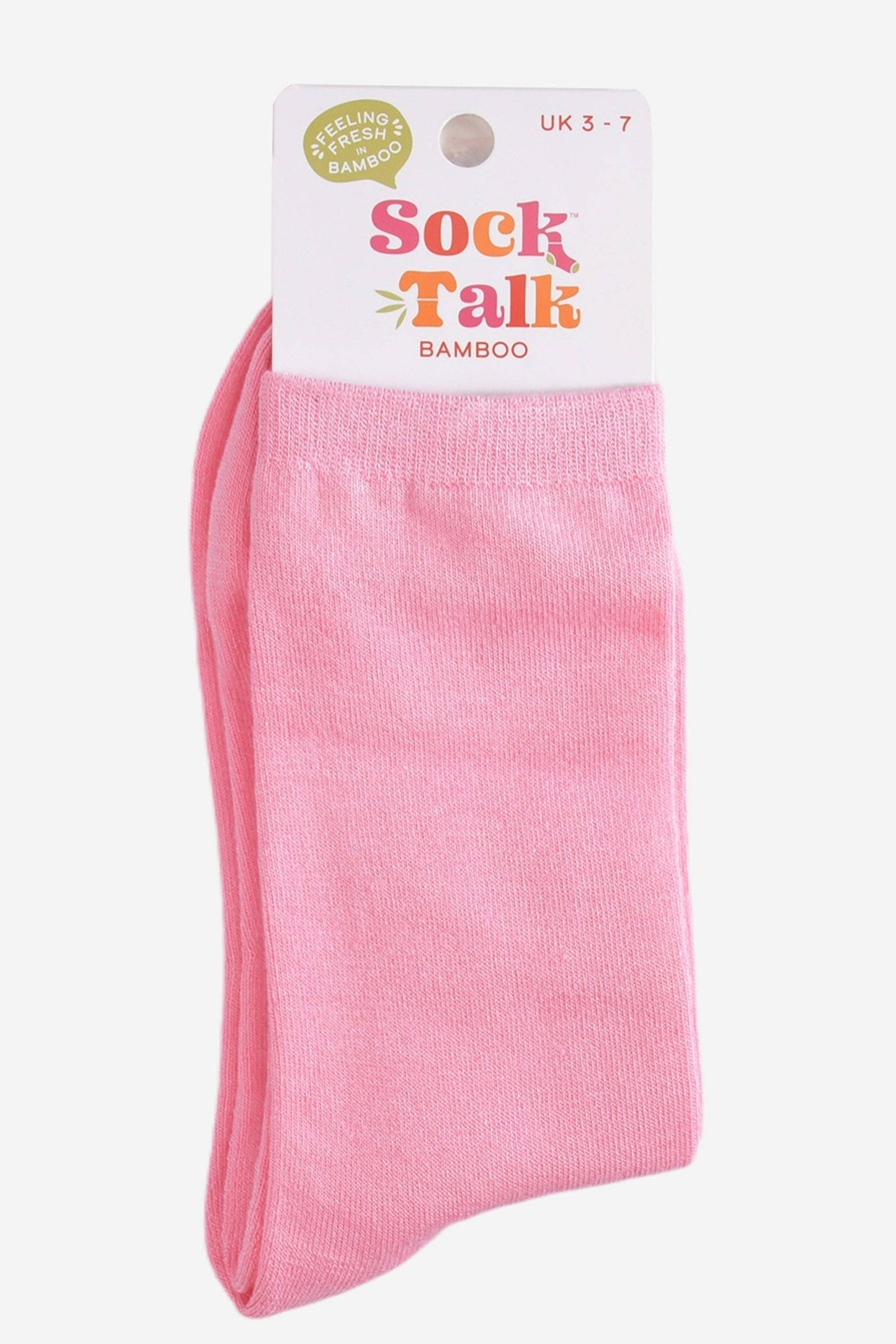 A pair of soft, pink bamboo ankle socks with a ribbed cuff.