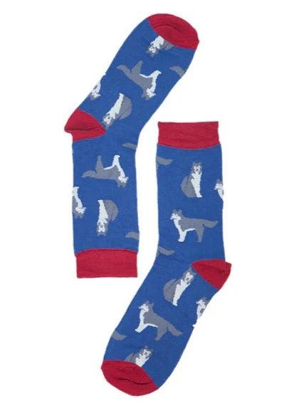 Men's Bamboo Siberian Husky Dog Socks - Huskies Novelty Socks