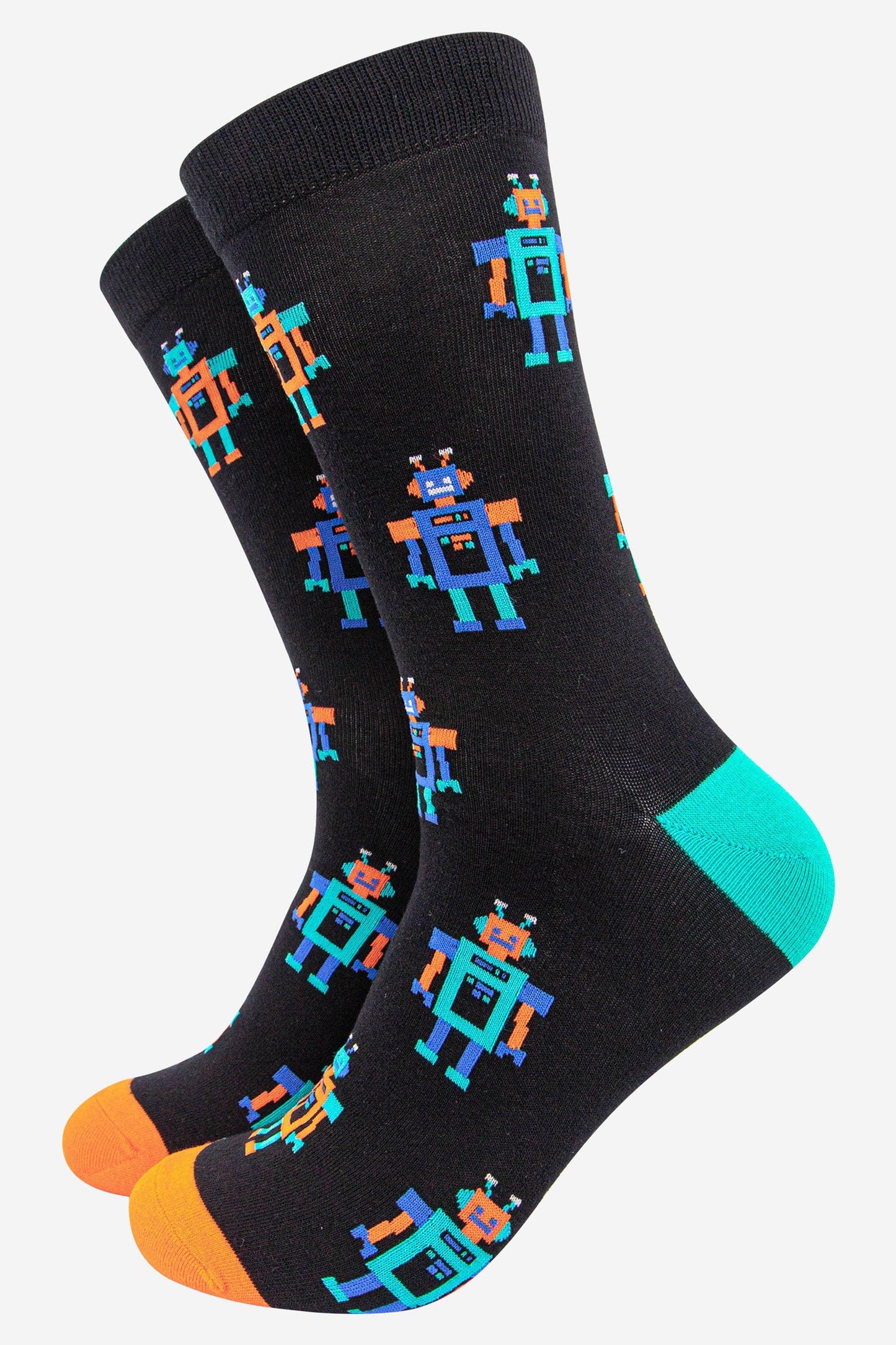 Men's Retro Robot Bamboo Socks