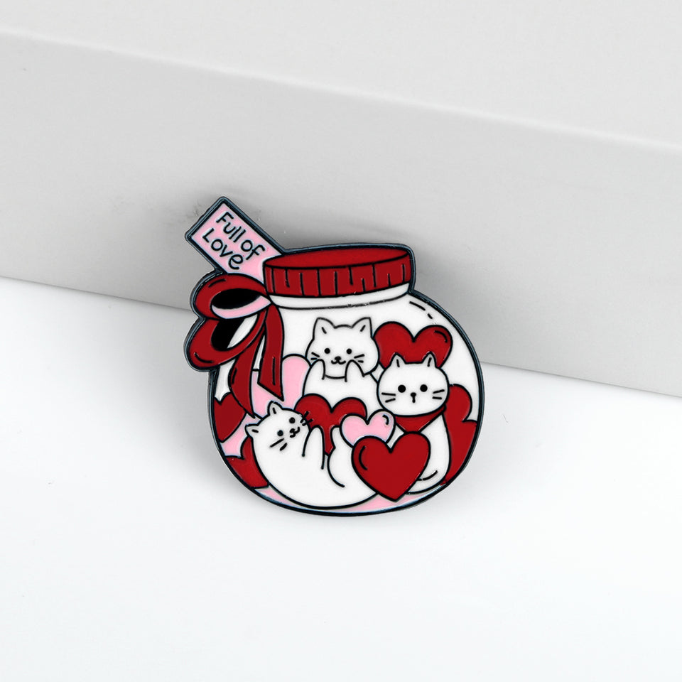 Full of Love Enamel Cat Pin