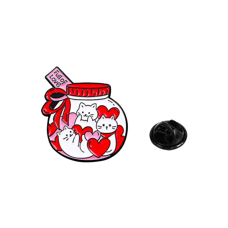Full of Love Enamel Cat Pin
