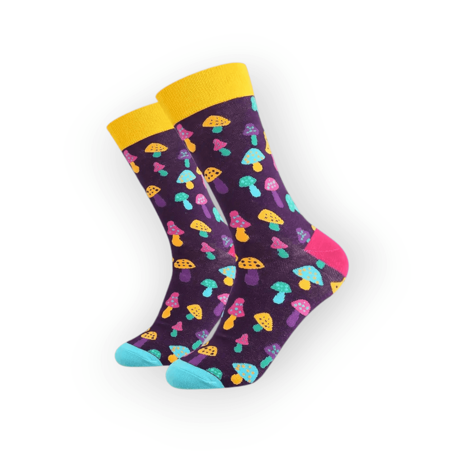 Colourful Mushroom Print Cotton Socks