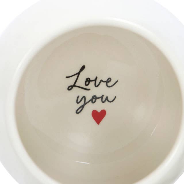 Inside the Heart print white ceramic mug there is a hidden message saying "Love you".