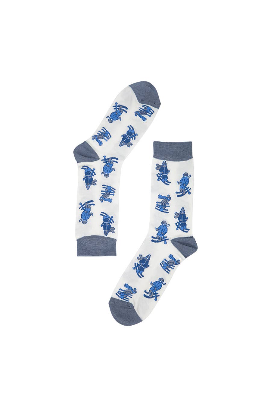 Men's Winter Sports Skiing Bamboo Socks Winter Sports Novelty White