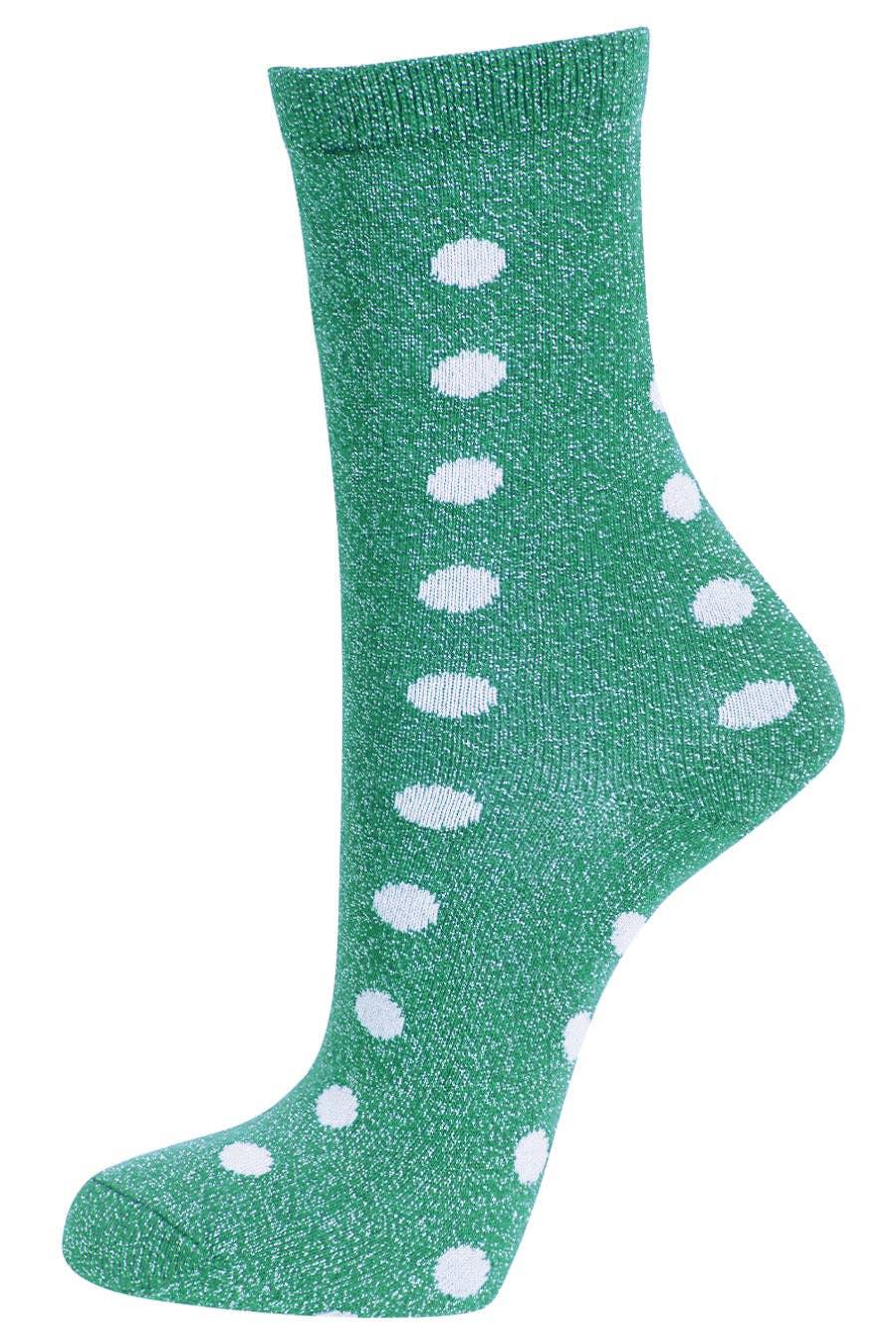 Women's Glitter Socks Polka Dots Sparkly Ankle Socks