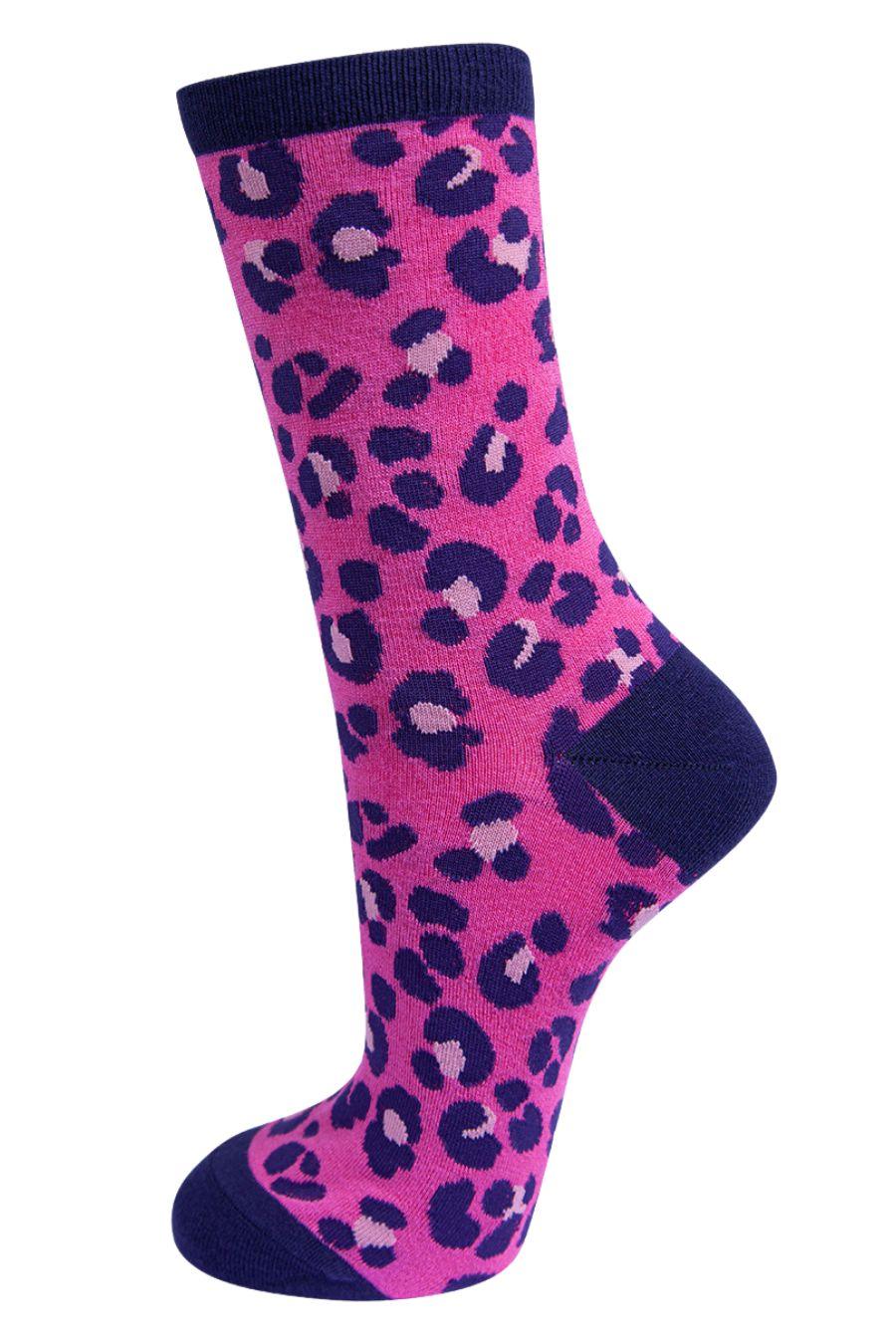 Women's Leopard Print Bamboo Socks Gift Box Set 2 pack