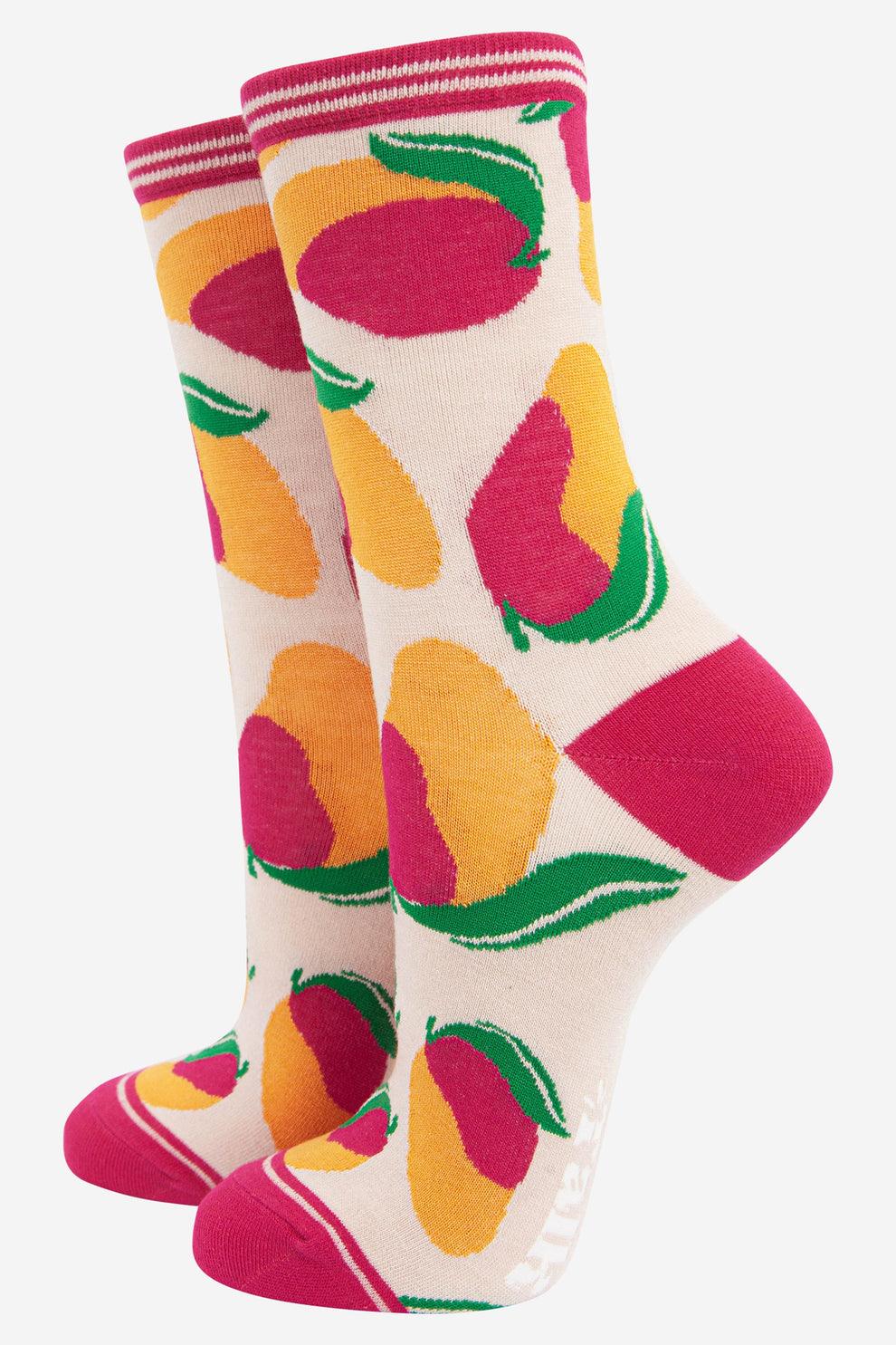 Women's Tropical Fruit Bamboo Socks Gift Set Box