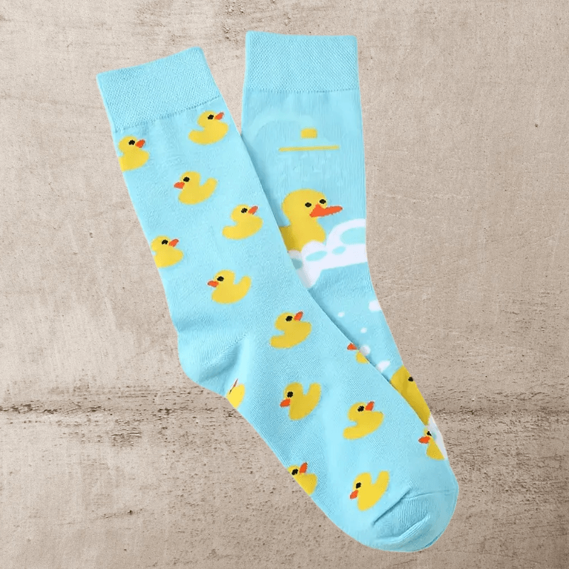 Rubber Duck Odd Cotton Socks: Fun and Playful Design