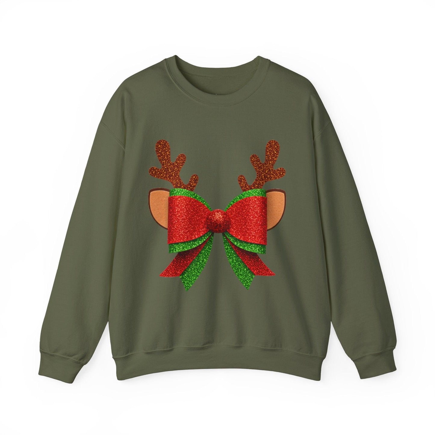Christmas Reindeer Bow Unisex Sweatshirt