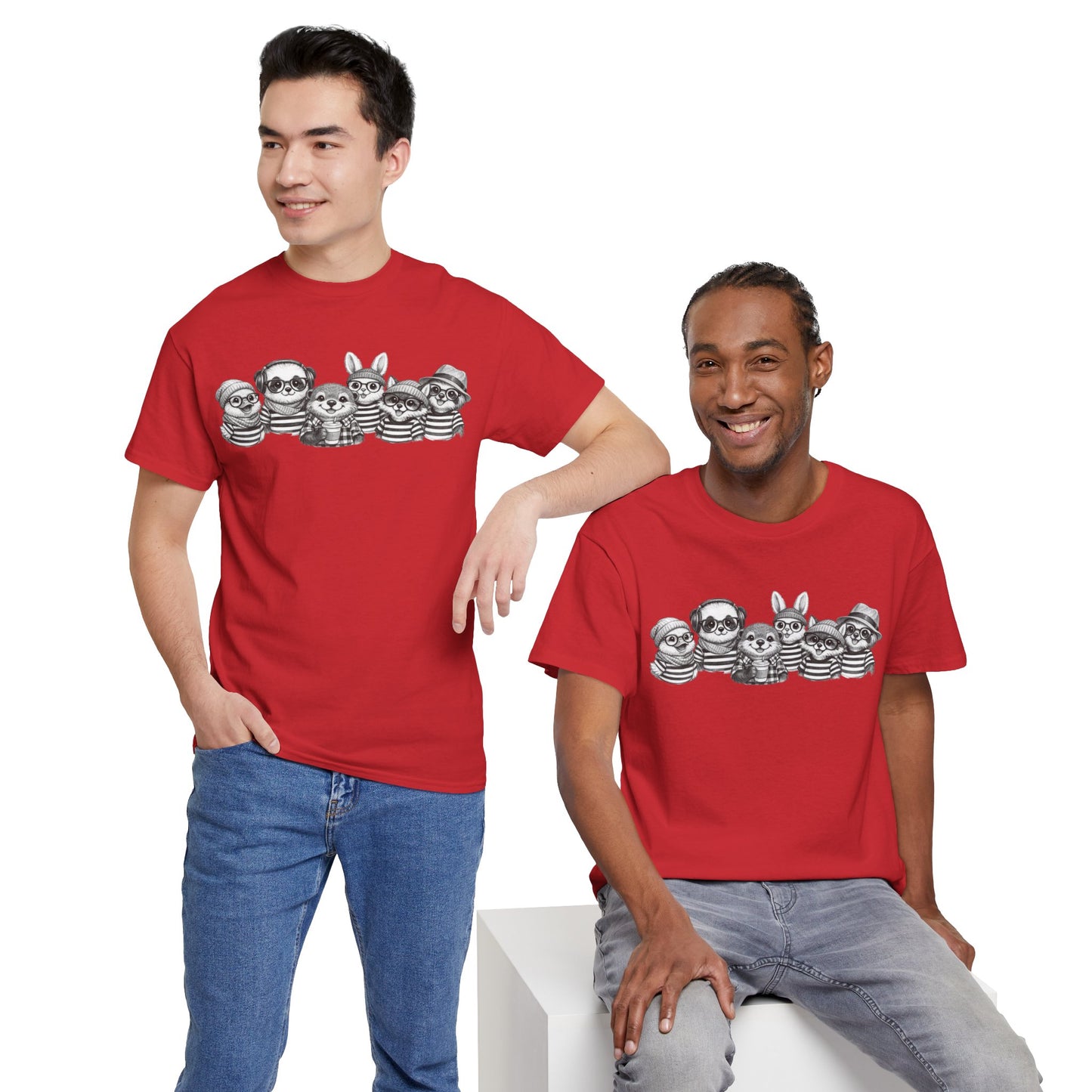Hipster Animal Graphic Tee | Fun Unisex Cotton T‑Shirt | Zig and Zags